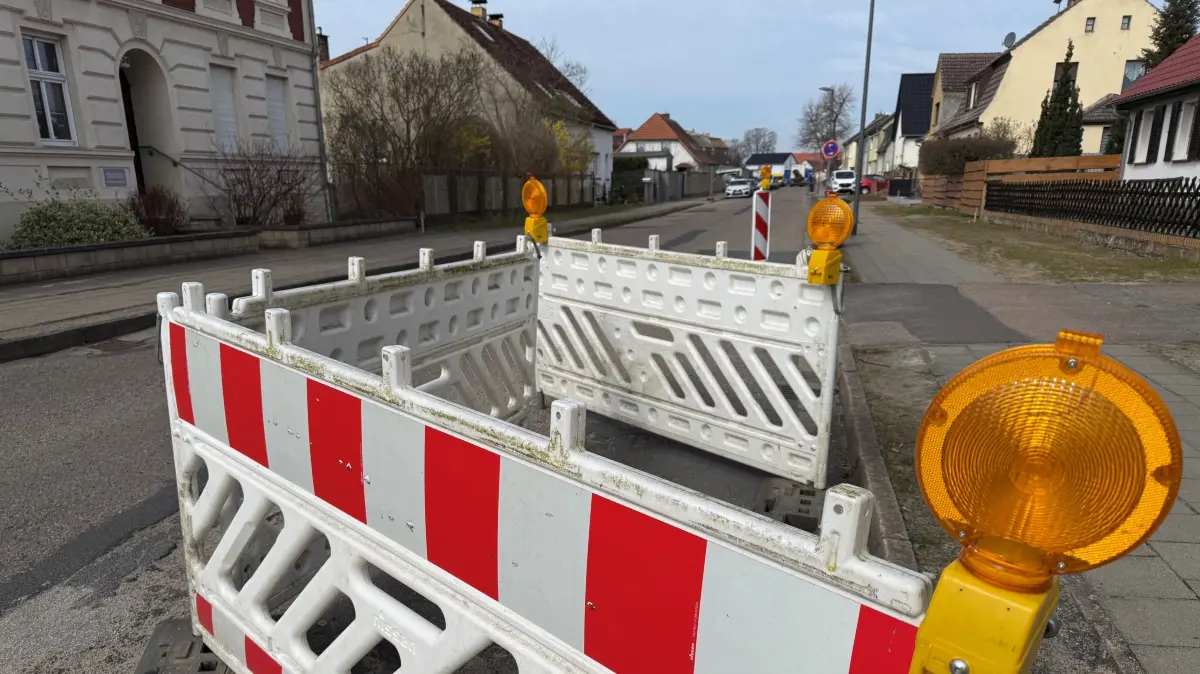 Sperrung in der Ackerstraße in Zehdenick