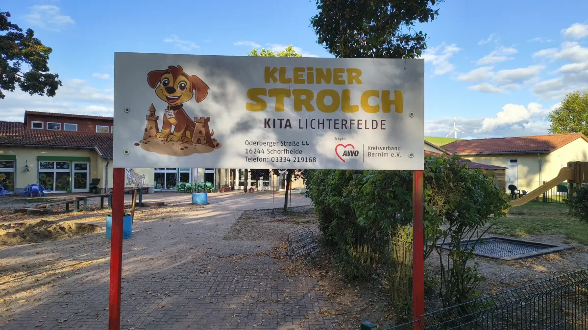 Die Kita "Kleiner Strolch" in Lichterfelde. Derzeit müssen Kita-Kinder hier mit kälteren Räumen als normalerweise Vorlieb nehmen.