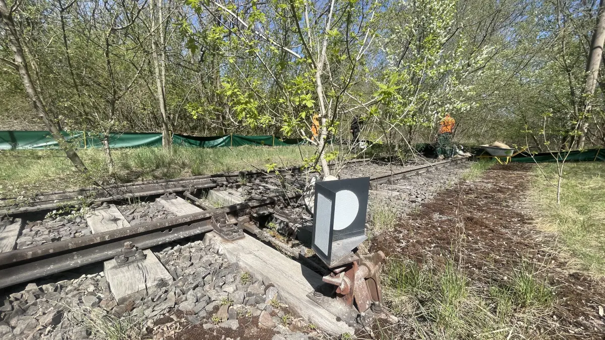 Teilweise liegen noch alte Weichen und Gleise: In Eisenhüttenstadt wird eine neue Bahnverbindung hergestellt. Sie könnte Baustein für ein Logistikzentrum sein.