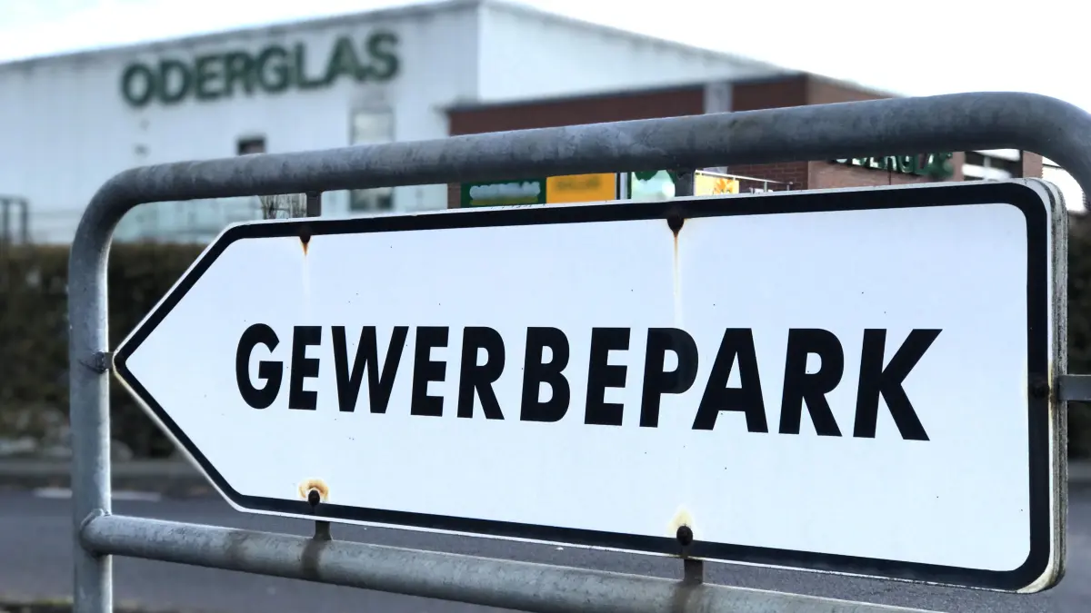 Müllrose. Einfahrt Gewerbepark von der Frankfurter Straße aus. Foto vom 22.10.2026. Foto: Frank Groneberg